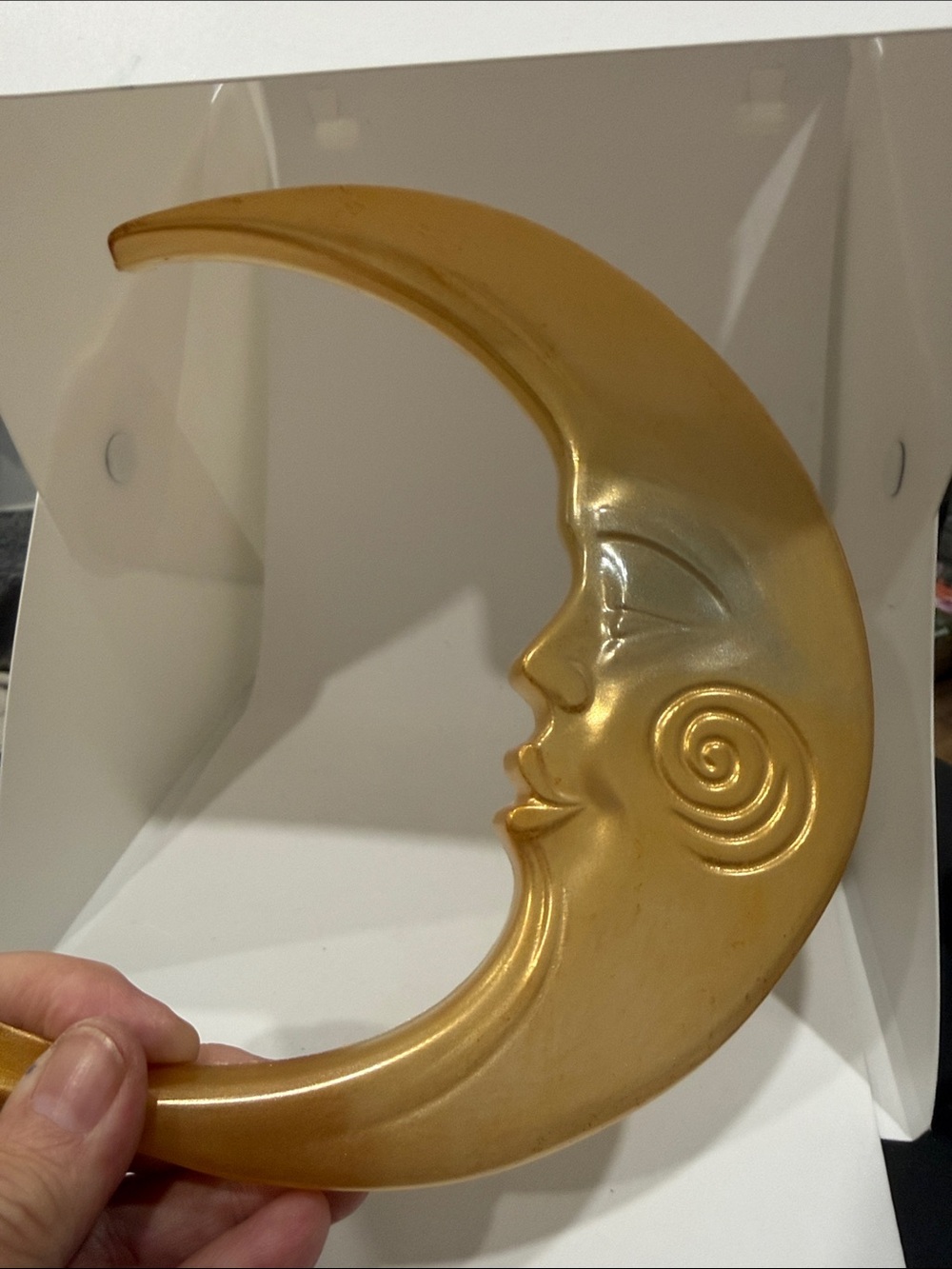 Gold Crescent Moon Wall Accent -Made with Resin - Decorative Home Accent - Picture 3 of 5